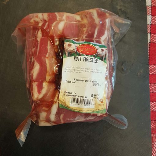 Rôti de porc face aux champignons sous vide