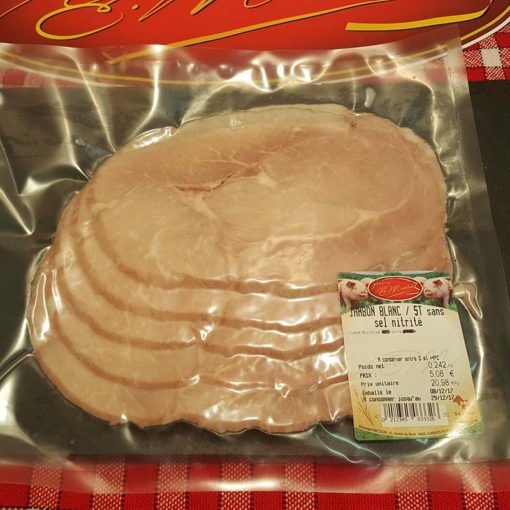5 tranches de jambon sans sel nitrité